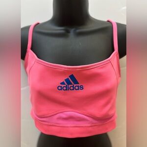 Adidas Bright Pink Sports Top with Blue Logo